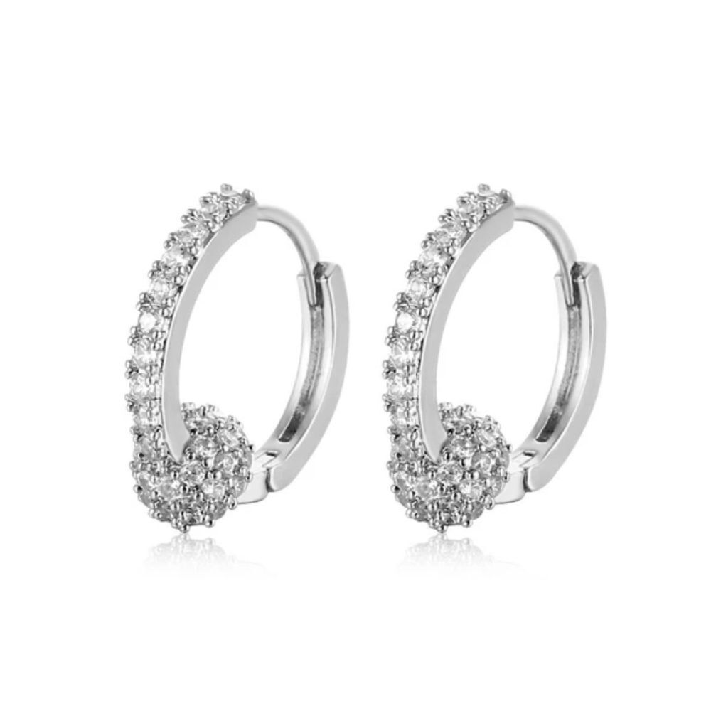 Cubic Zirconia Huggie Hoop Earrings